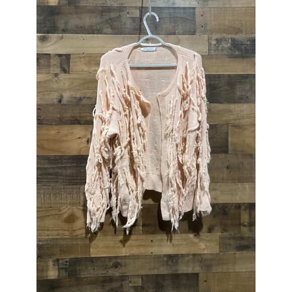 Misslook Women’s Light Pink Ruffled Open-Front Cardigan – Size Medium - Picture 2 of 7